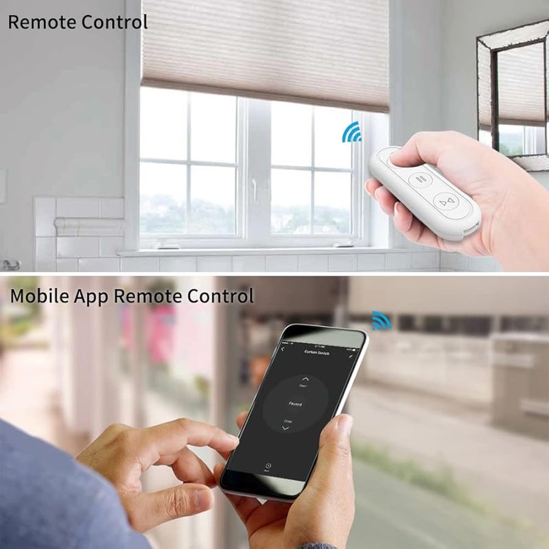 Tuya WiFi Smart Curtain Switch With Remote Electric Roller Shutter Sunscreen 1 Remote 2 Modules - Image 5